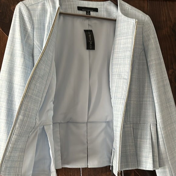 NWT White House Black Market plaid Blue-white soft plaid Blazer Jacket sz 12 - Picture 6 of 12